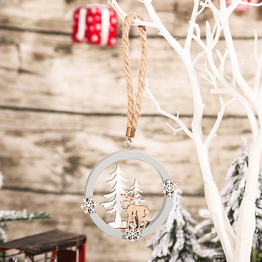 Рождественская деревянная подвеска для рождественской елки 3D Рождественское