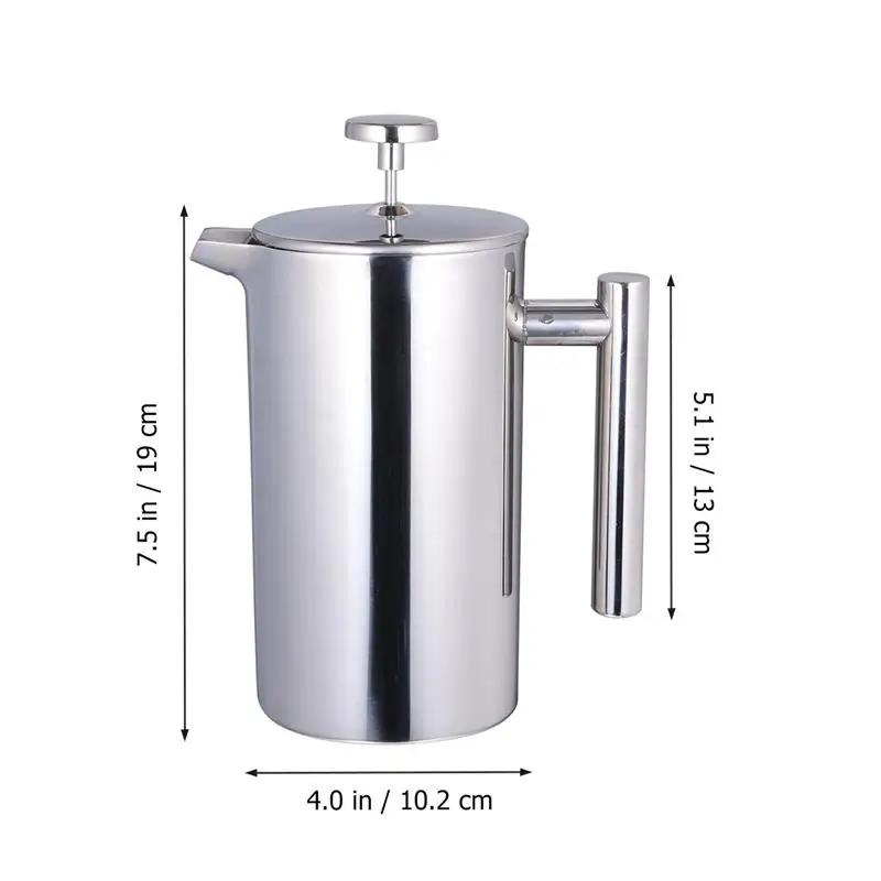 

1000/800/350ml Double Layer Insulation Teapot Stainless Steel Coffee Tea Maker with Filter French Press Heat Preservation Mug