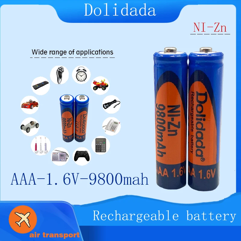 When the new AAA rechargeable battery is 1.6V 9800ma, the charging is more stable than 1.5V and the service life is longer