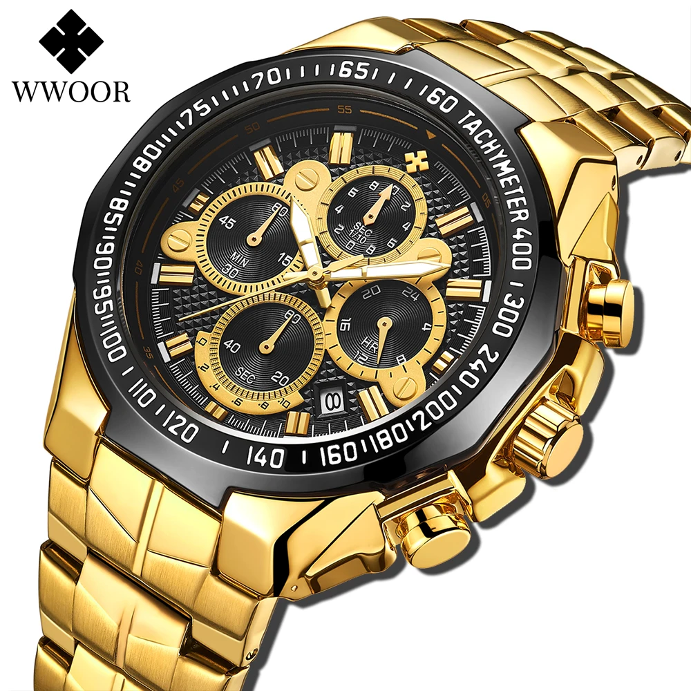 Часы WWOOR мужские спортивные водонепроницаемые Брендовые повседневные роскошные