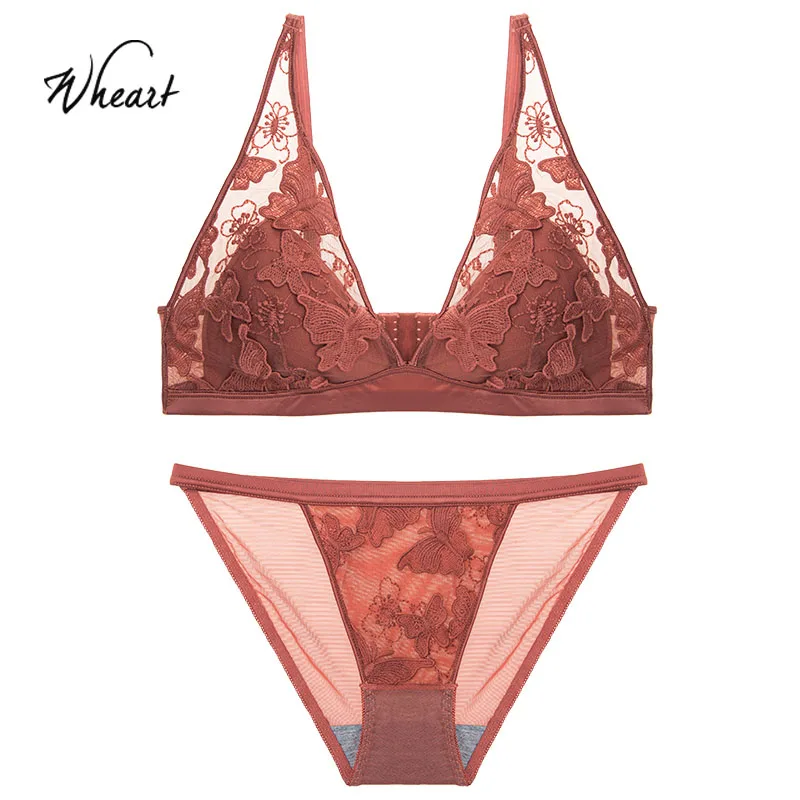 Женский комплект Бесшовного нижнего белья оранжевые/серые сетчатые хлопковые