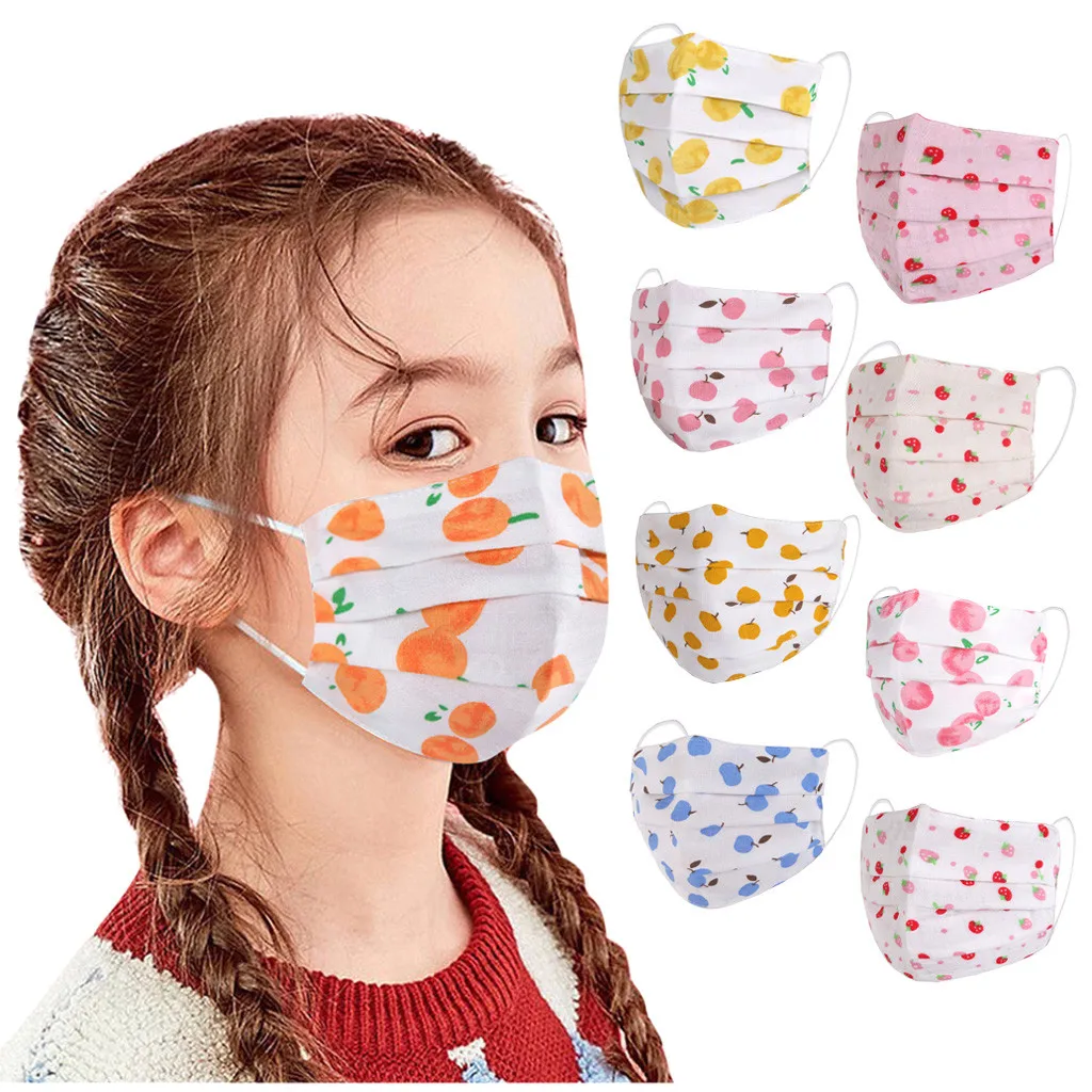 #47 детская маска с фруктовым принтом моющаяся Защитная Пыленепроницаемая для