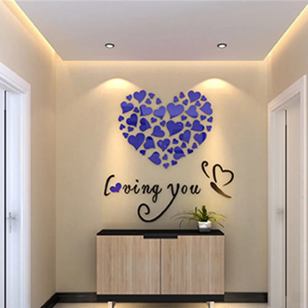 Съемная виниловая наклейка сделай сам с любовным сердцем художественная роспись