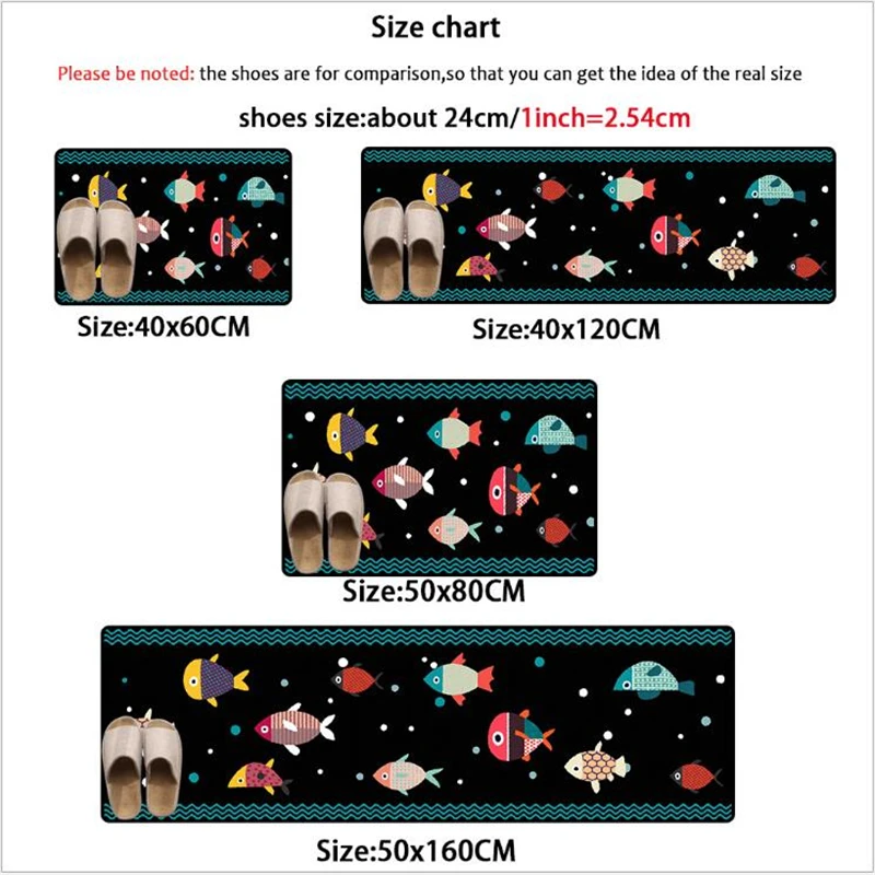 Bubble Kiss мультяшный дизайн кухонный коврик Противоскользящие коврики домашний