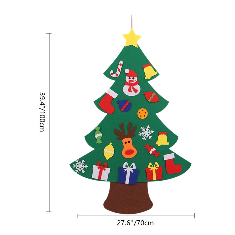 Felt Christmas Tree for Kids 3.2Ft Diy with Toddlers 18Pcs Ornaments Children Xmas Gifts Hanging Home Door Wa | Электроника