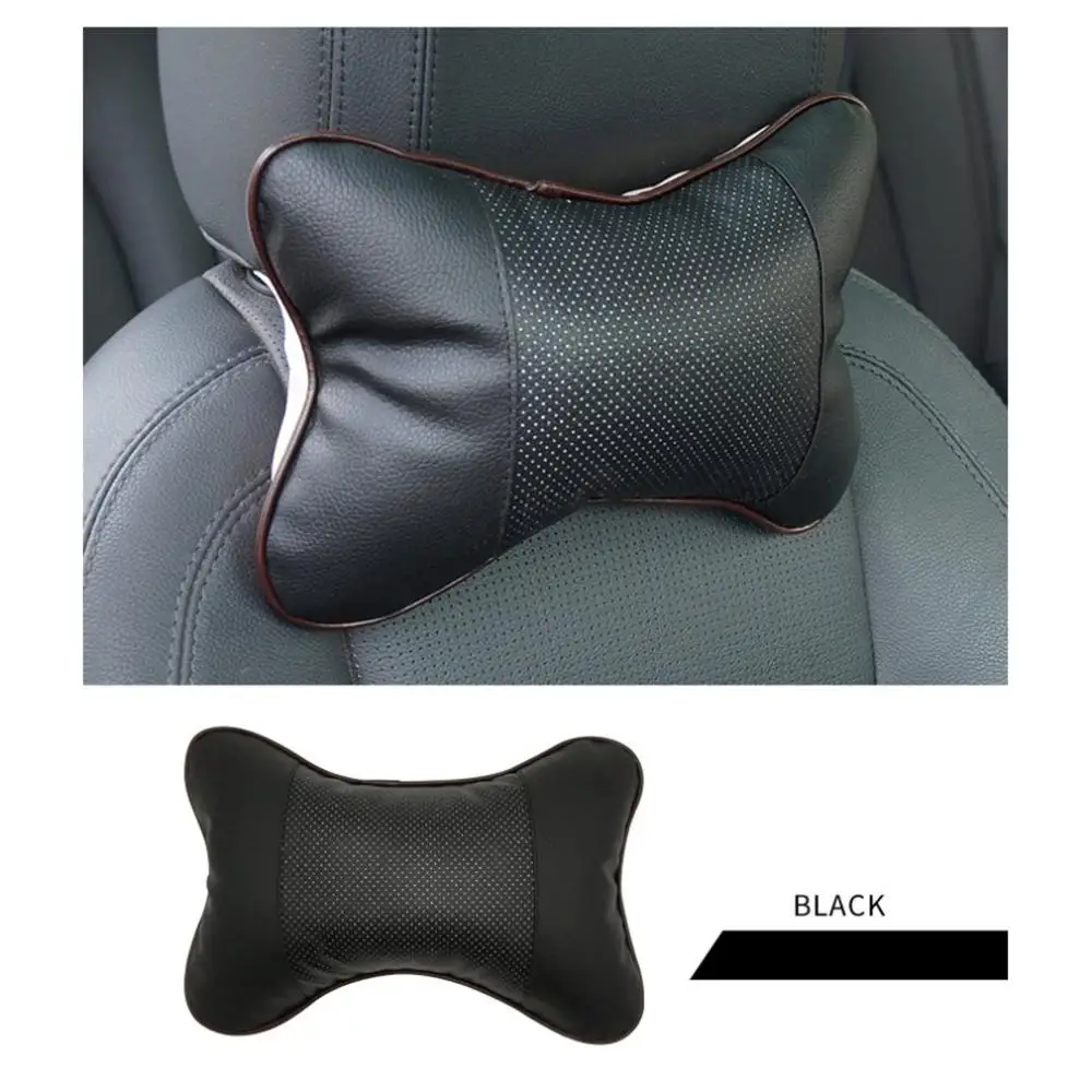

Car Home Comfortable Dual-Use Denny Leather Headrest Car Interior Bone Neck Pillow Car Seat Breathable Massage Pillow