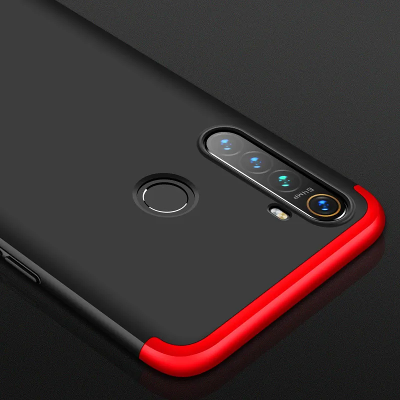Цветной чехол Oppo Realme 5 Pro с полным покрытием на 360 градусов ударопрочный матовый