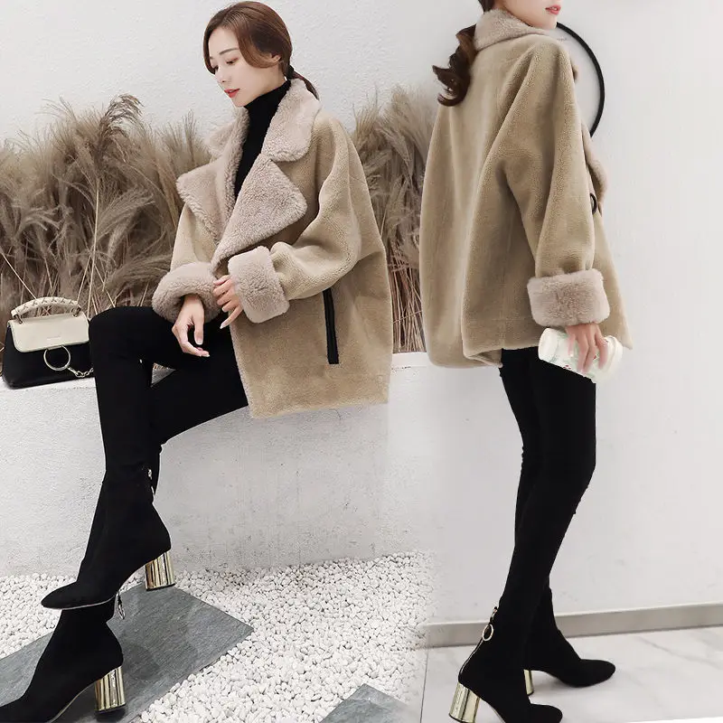 

Korean Fleece Polar Short Artificial Fur Coat Female Faux Fur Fake Fur Coat Women Femme Winter Jacket