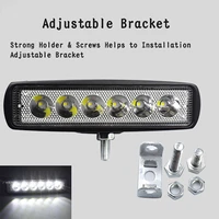 new 1pc 18w 6000k led work light bar driving lamp fog lights for off road suv car boat truck 1800lm offroad car accessories