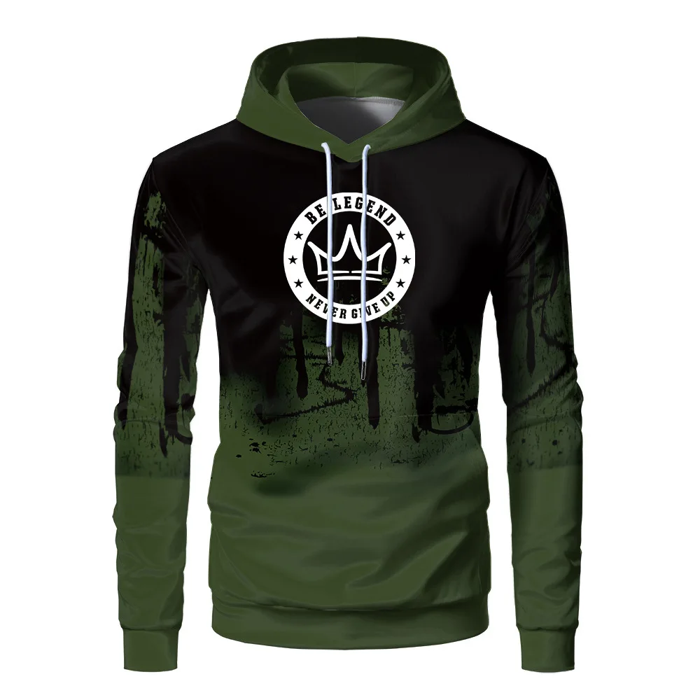 

Autumn and winter new trend men's letter printing hooded men's and women's plus velvet casual sweater