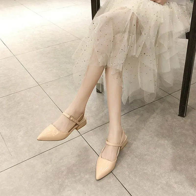 

35-41 Sweet Solid Wedding Fashion Summer Shoes Women Sandals Shallow Student Casual 3cm High Heels Female Sandals Elastic band