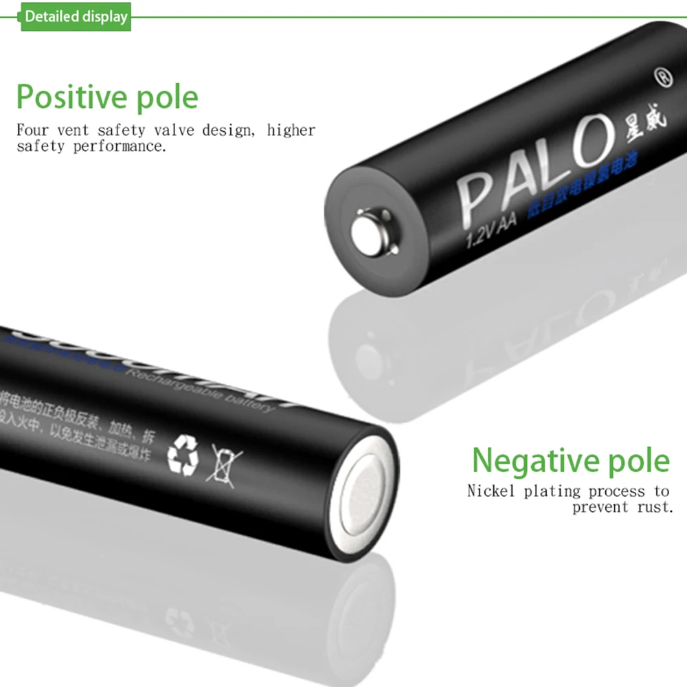PALO 8 шт./лот набор перезаряжаемых батарей включает 4 шт. AA 3000mAh и 4 шт. AAA 1100mAh Ni-MH AA/AAA аккумуляторные батареи для радио