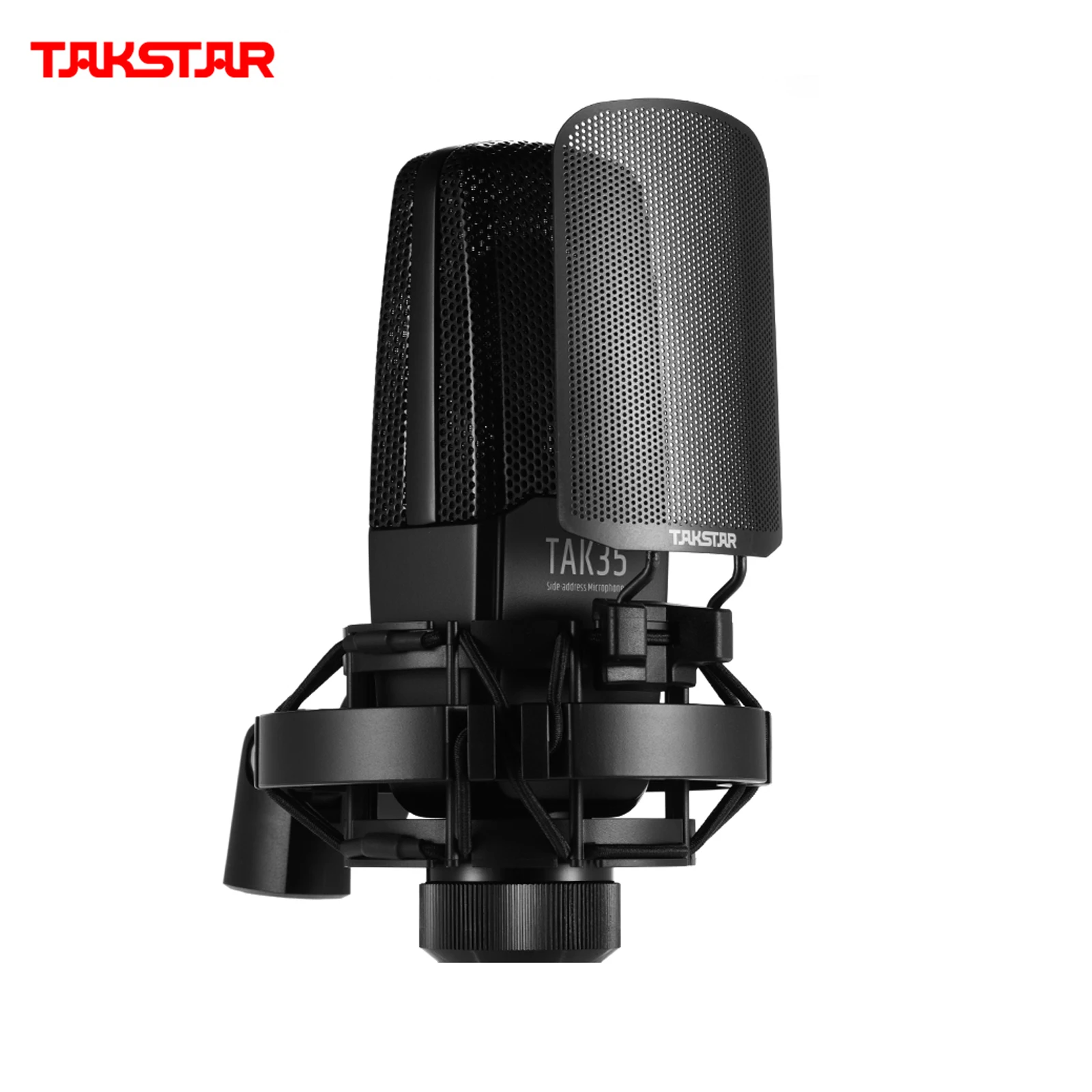 

TAKSTAR TAK35 Microphone Condenser Cardioid Mic with Metal Windscreen Shock Mount for Karaoke Live Broadcast Vocal Recording