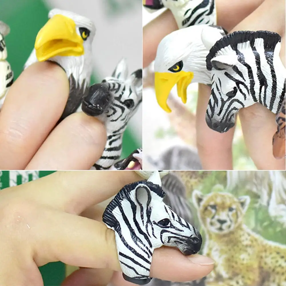 10 шт. ПВХ панда животное палец кукольные кольца детская игрушка для