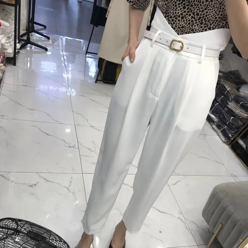 Женские повседневные облегающие брюки в русском стиле однотонные универсальные