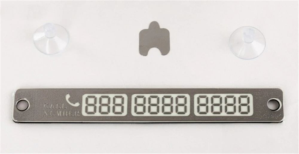 

New Car-styling Car Luminous Temporary Parking Card With Suckers And Phone Number Card Plate Car Stickers