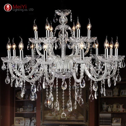 

Large Luxury Crystal chandelier Living Room lustre sala de cristal Modern 18 Arm Chandeliers Light Fixture Wedding Decoration