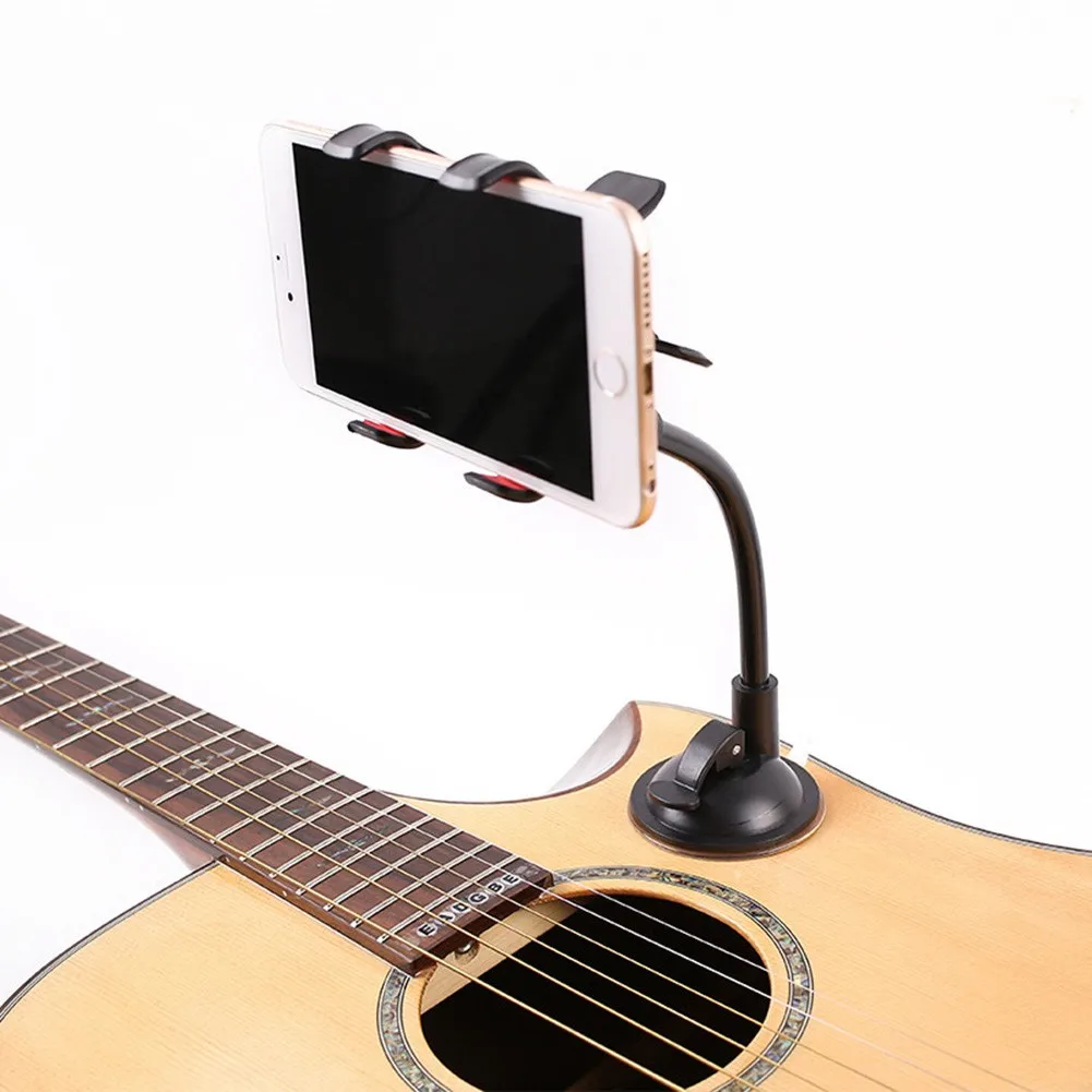 

Guitar Mobile Phone Stand Holder Suction Cups Clamp For Musician Street Singing Lyrics Song Sucker Car Support 360 ° Rotation