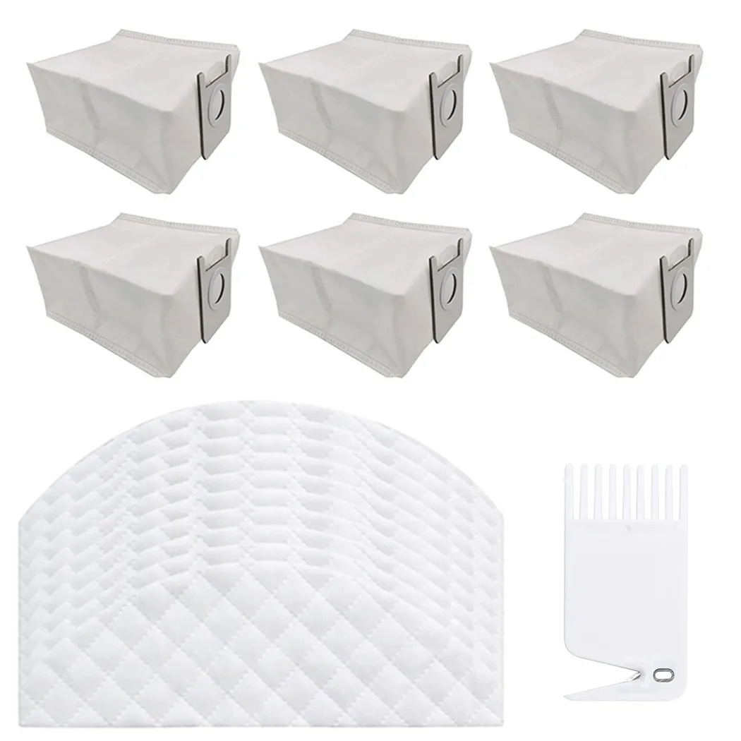 

6*Dust Bags 10*Disposable Mop Cloths 1*brush For EVE Plus Robot Vacuum Cleaner Dust Bag Disposable Cleaning Cloth Replacement