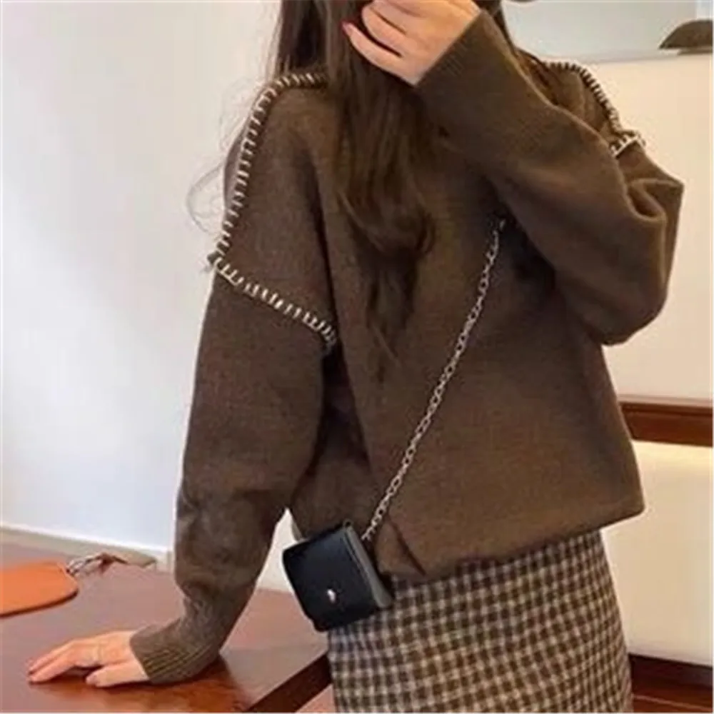 

SweaterElegant Pullovers Knitted Sweater Women Japan Style Loose Warm Women's Knitwear Long Sleeve Warm Sweater Female 2020