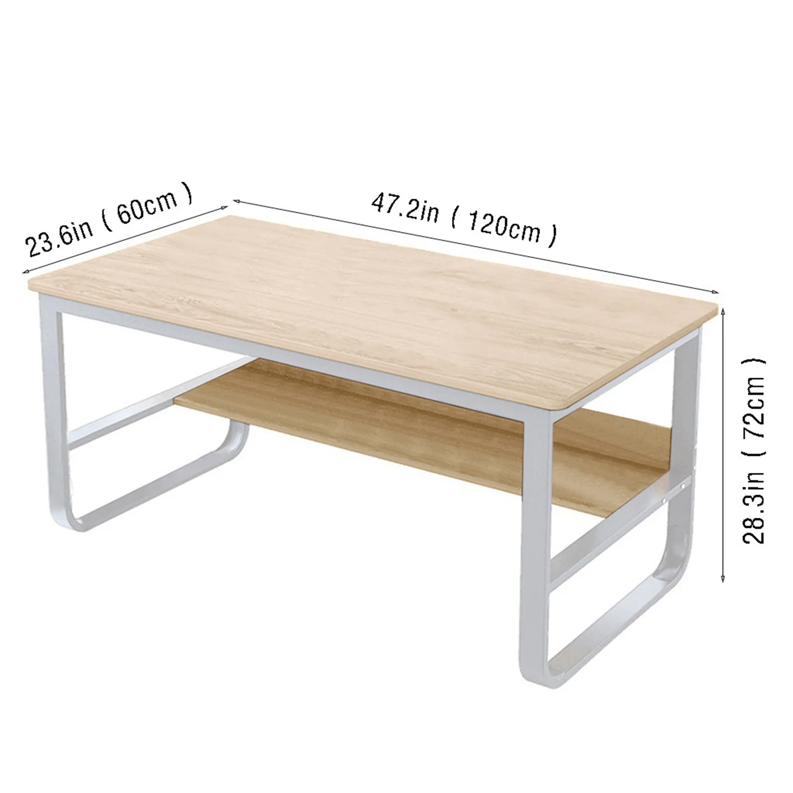 

US Stock47'' Computer Desk Student Writing Desktop Desk Modern Economic Home Office Desk With Long Storage shelves