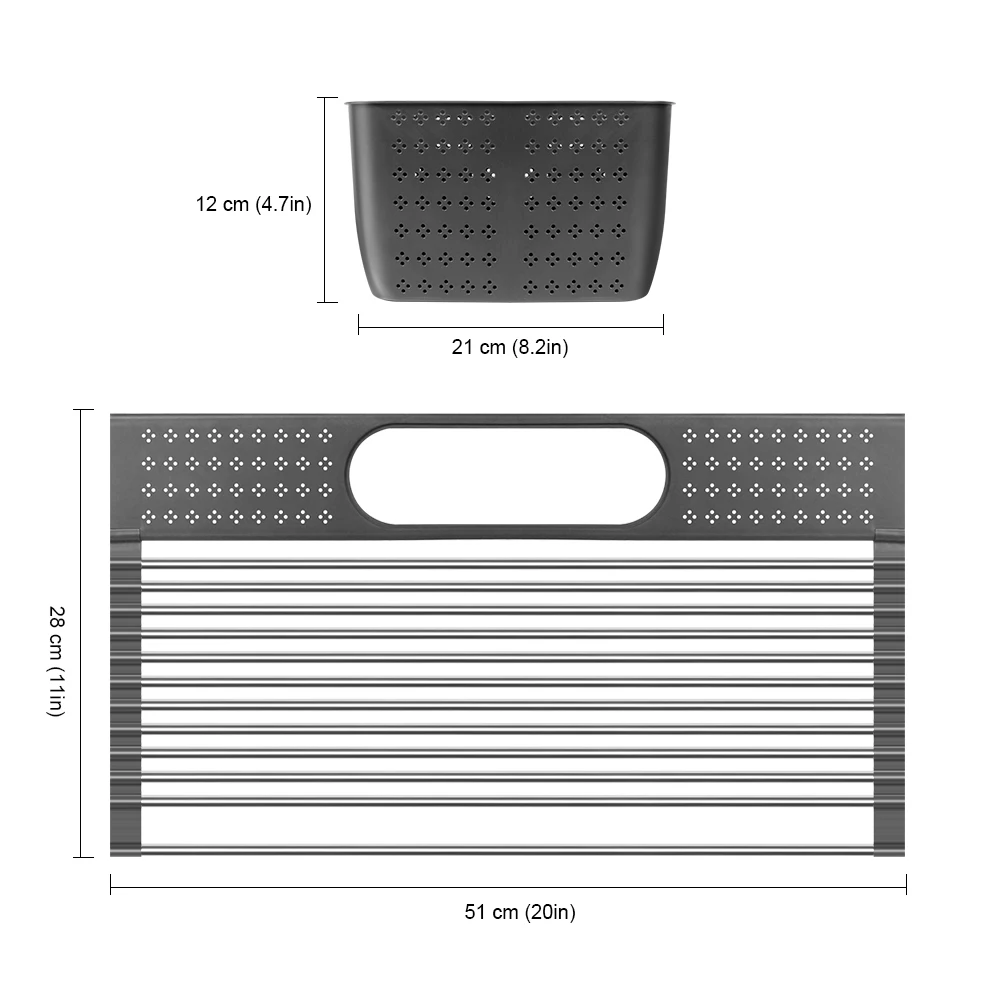 

20 "X 11" large tray dryer with cutlery holder, tray drainer for foldable stainless steel kitchen sink