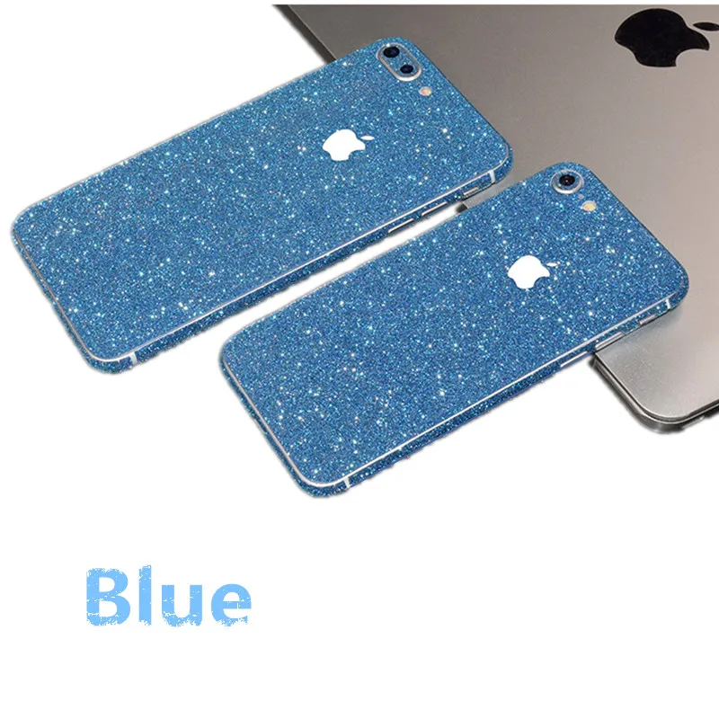 BLUE Наклейка с украшениями, Защитная пленка для iphone 7 plus, покрытие, кожа, 0,3 мм, полное тело, блестящая, ультра тонкая задняя крышка, пленка, наклейка для iphone 7Plus - Цвет: BLUE