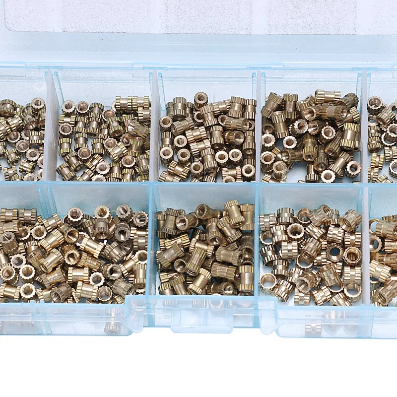 500 шт./компл. вставные гайки для литья под давлением латунные вставки накатанные