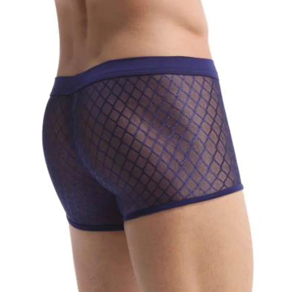 Мужское сексуальное Сетчатое нижнее белье, боксеры, трусы, u-образный выпуклый карман, большой плоский угол, шорты, выпуклый мешочек, мягкие Bragas# D