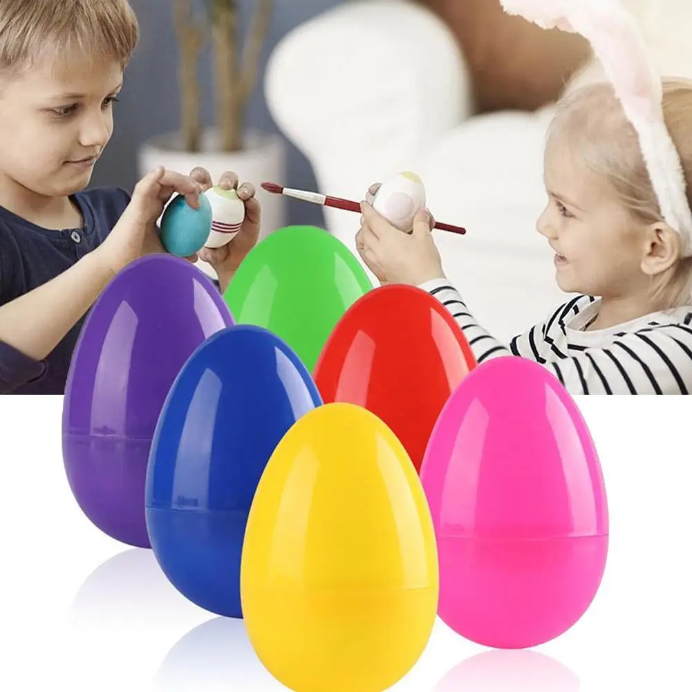 

Newest Plastic Bright Colorful Open Easter Halloween Christmas Eggs Durable Assorted Colors Holiday Decorations Home Toy Decor