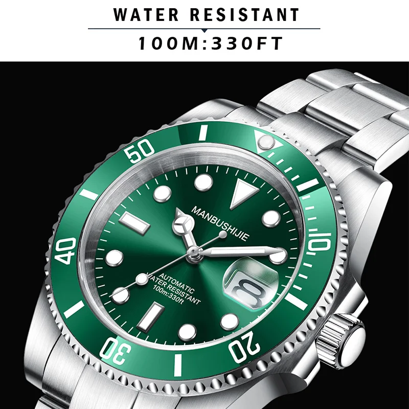 Роскошные Механические часы NH35 мужские для плавания водонепроницаемые дайвинга
