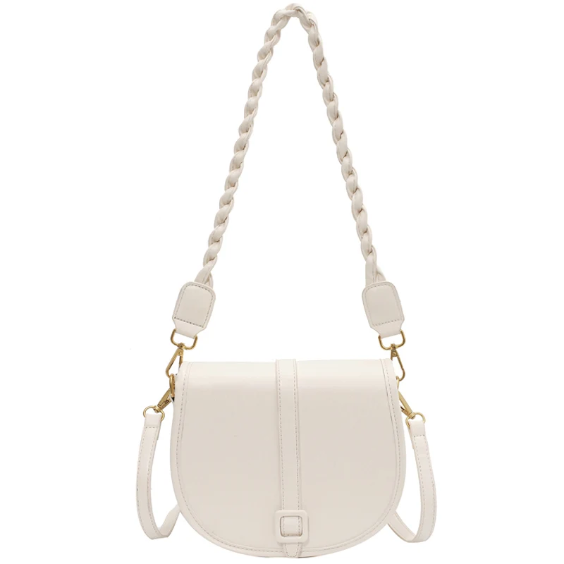 

Summer Spring and New Solid Color Flip Saddle Bag High-quality PU Leather Women's Designer Handbag Shoulder Messenger Bag Purses