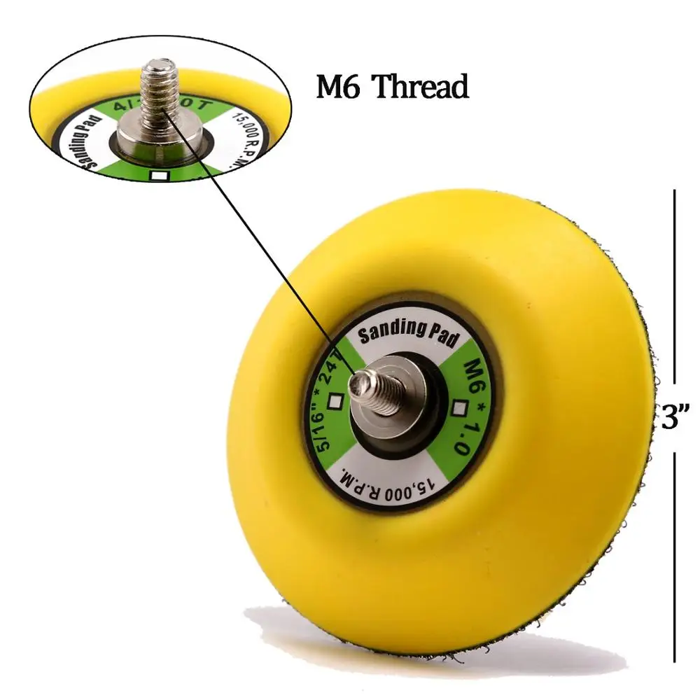 STARY 3-дюймовая шлифовальная Подложка для двух орбитальных насадок 1/4 &quot-20 нитей