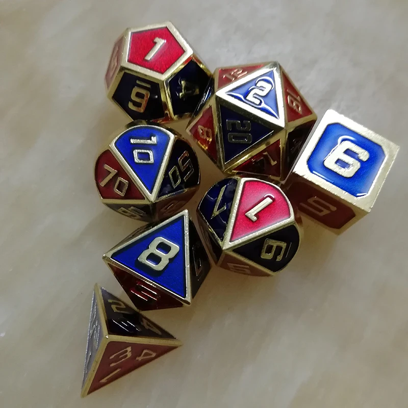Игральные кости dnd металлический rpg набор многогранная игральные d20 d10 d6 d8 d12