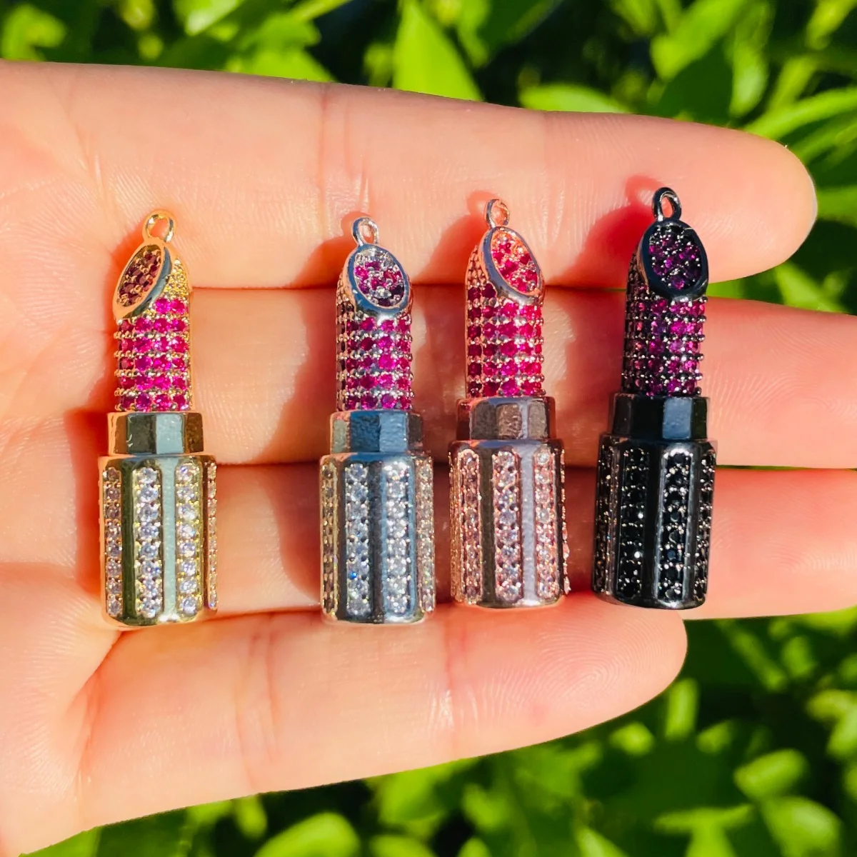 

5pcs Lip Stick Charm for Women Bracelet Necklace Fashion Keychain Making Pendant for Handmade Craft Jewelry Accessory Wholesale