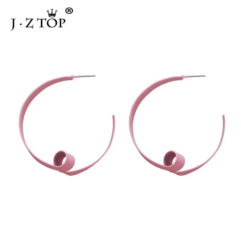 JZTOP женские серьги кольца большие круглые Геометрическая Серьга ручной работы