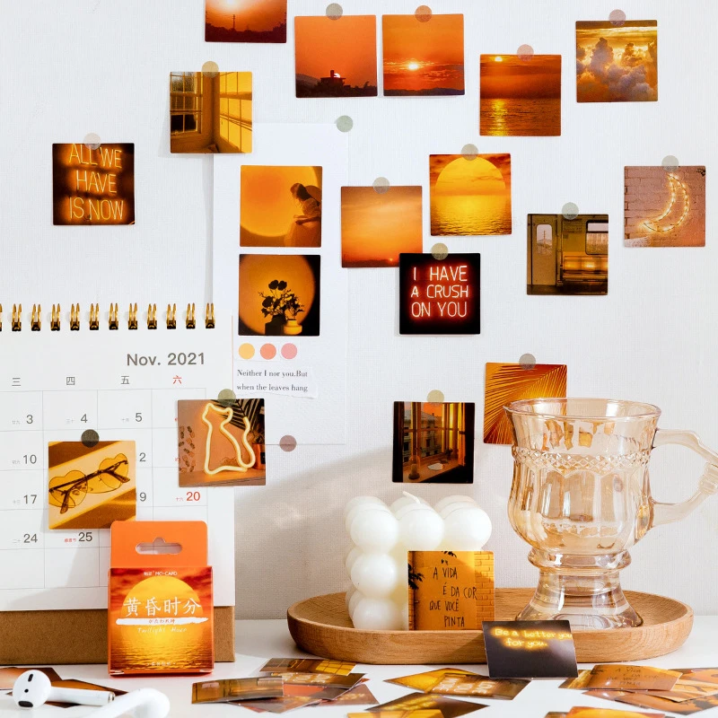 

MOHAMM 46 PCS Twilight Hour Sunset Scenery Decorative Stickers for Scrapbooking Planner Calendar Photo Album DIY Journal