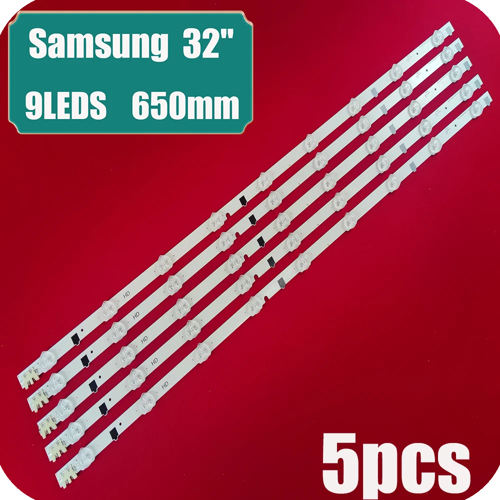 Светодиодная лента для подсветки Samsung, 650 мм, 9 светодиодов, 32 дюйма Ue32f4000aw Ue32f5000ak Ue32f5030aw Ue32f5300aw