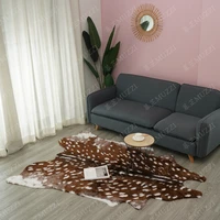 sika deer faux leather rugs imitation animal skin natural leather carpets floor mat carpet home decor 110x90cm 190x150cm