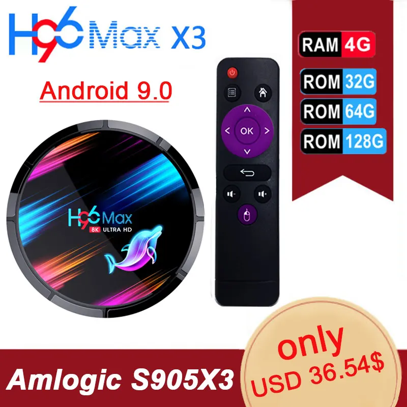 ТВ приставка H96 max X3 Android 9 0 4 Гб ОЗУ 32 ГБ/64 Гб/128 ПЗУ|ТВ-приставки и медиаплееры| |