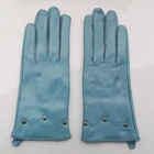Женские перчатки из натуральной козьей кожи GOURS, синие теплые перчатки из натуральной козьей кожи, распродажа, зима 2019