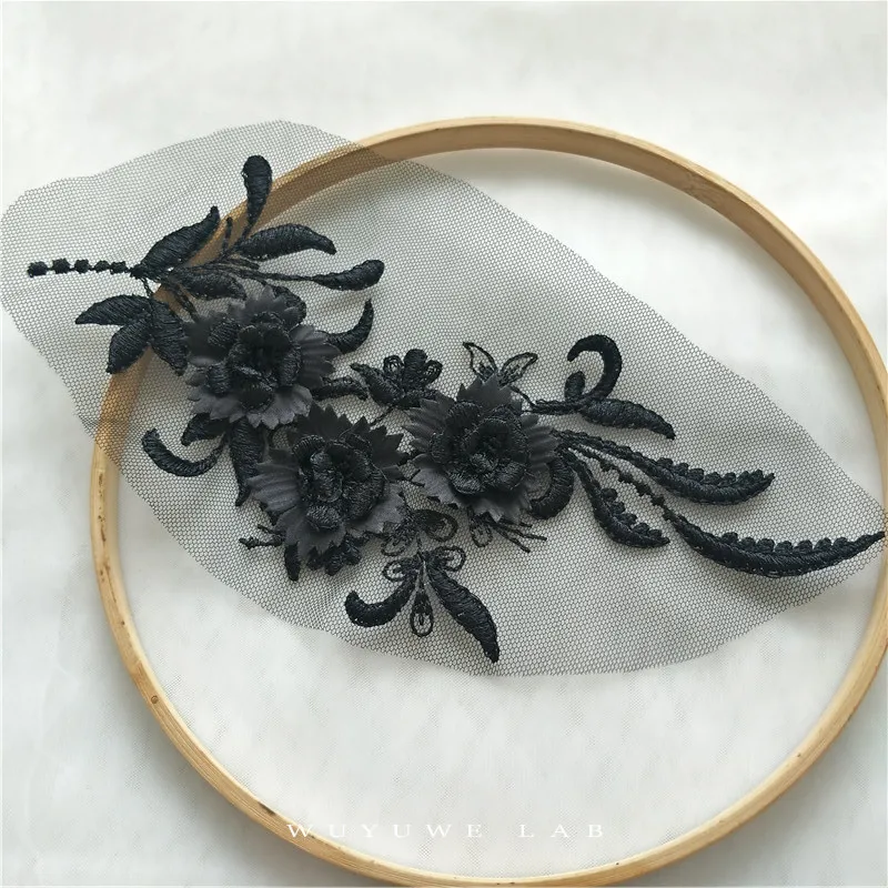 1 шт. цветные веназные 3D Цветы Кружевная аппликация свадебная вышивка сетка шитье