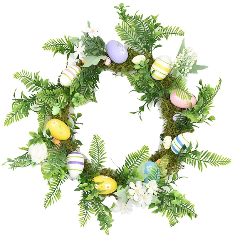 

Пасхальный венок, искусственный венок с яйцами для входной двери, стены окна, свадьбы, вечеринки, фермерского сада, офиса, домашний декор