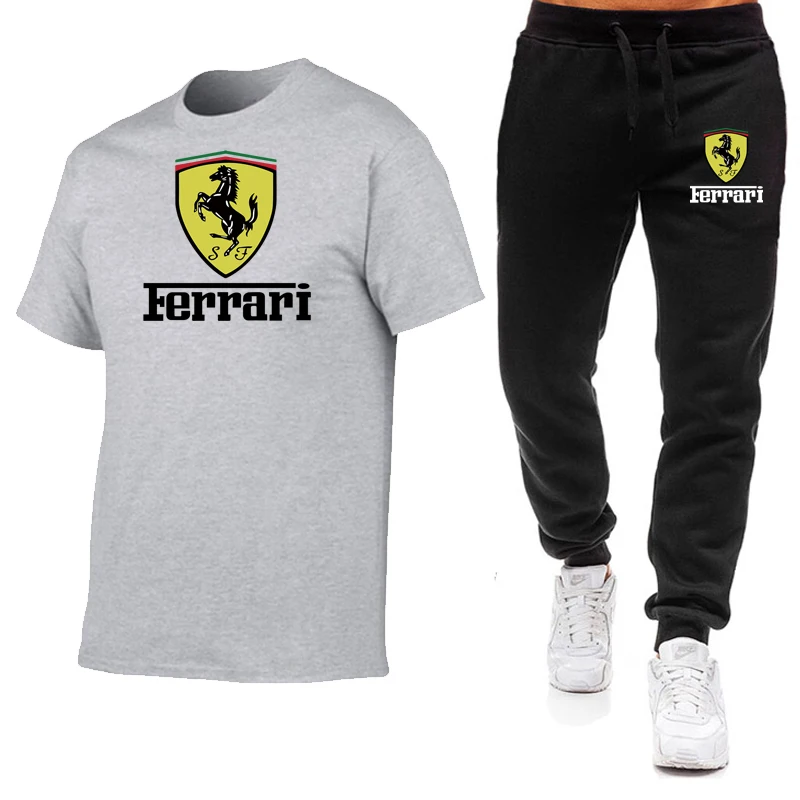 

Fashion Casual Sportswear Summer Print Suit Men's Jogging Fitness Suit Men's Suit T-shirt + Pants 2-Piece Men's Sets 2021