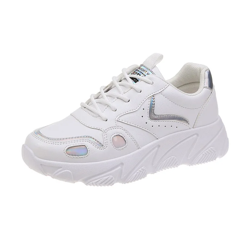 

New Platform Sports Shoes Lace-Up Breathable Women Korean Version of Ulzzang All-match Shoes Women Students Running Trend Shoes