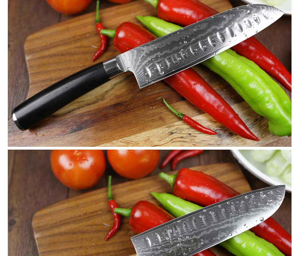 XINZUO " нож Santoku vg10 Дамасские японские кухонные ножи из нержавеющей стали профессиональный нож шеф-повара инструменты для приготовления G10 Ручка