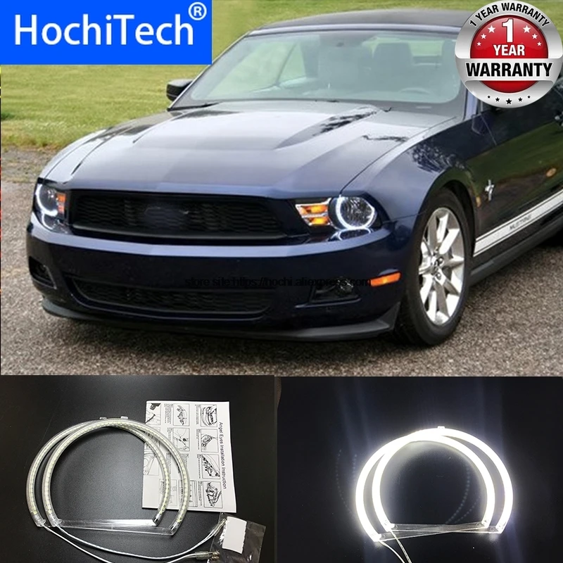 

HochiTech for ford mustang 2010-2012 Ultra bright SMD white LED angel eyes 2600LM 12V halo ring kit daytime running light DRL