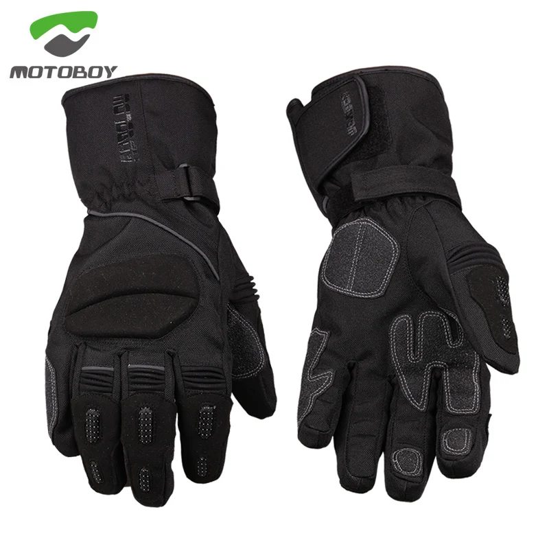 

Motoboy Motorcycle Gloves Warm Full Finger Black White Cotton Waterproof Motorbike Racing Riding Motocross Accessories