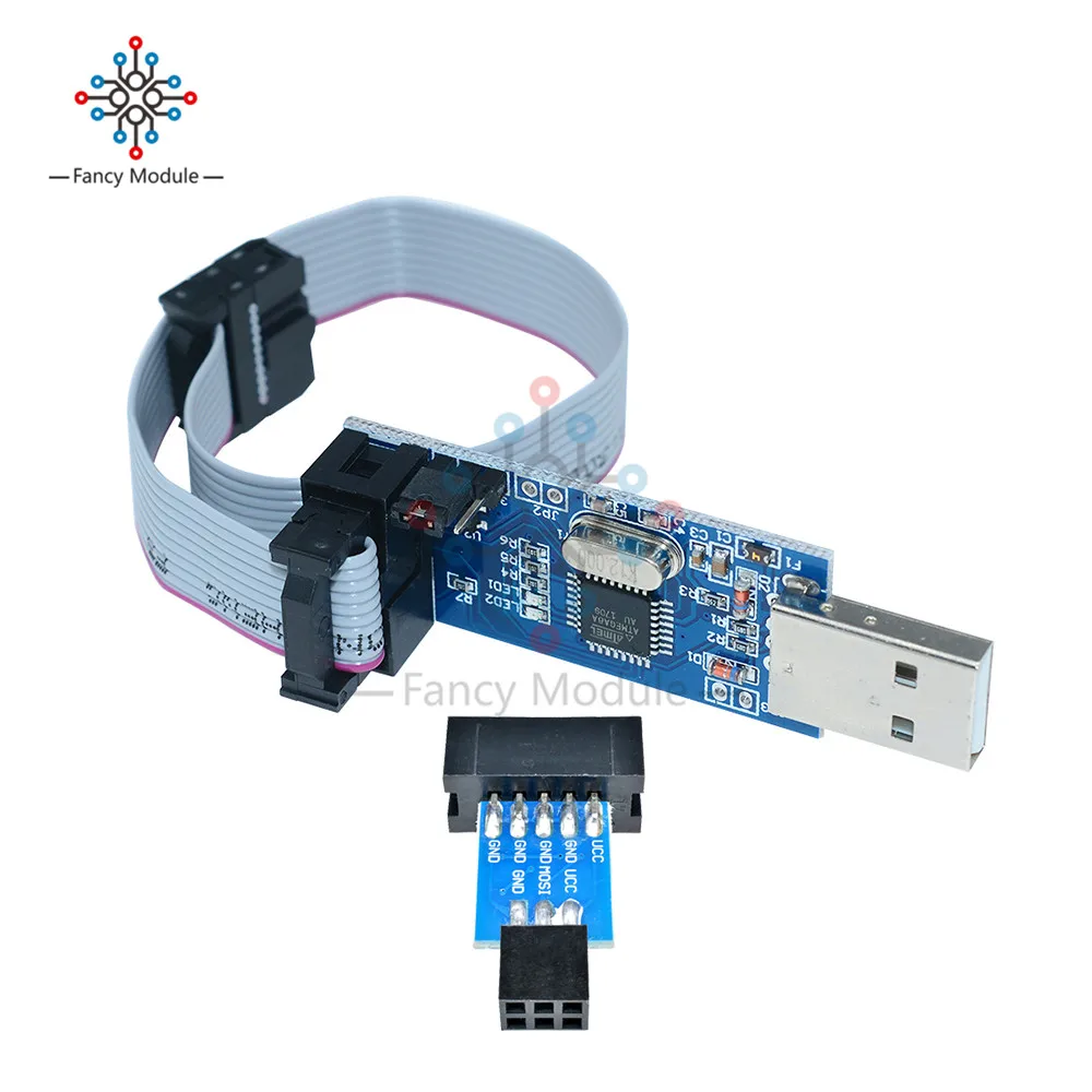 10 контактная стандартная 6 плата адаптера diymore с USB программатором USBASP USBISP AVR ATMEGA8