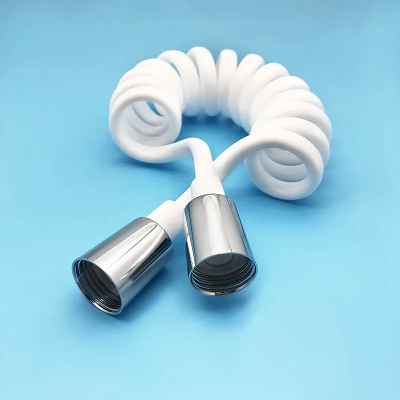 Шланг для биде WASOURLF гибкий шланг душа 1/2 пластиковый белый растягивается до 1 м